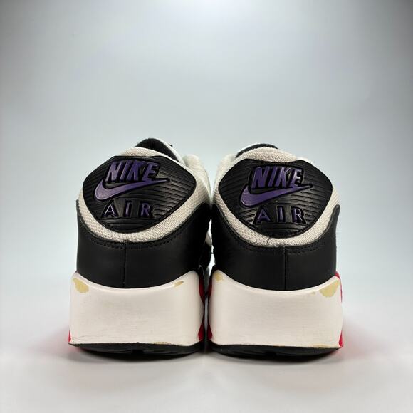 Nike Air Max 90 White Black Lace Up Comfort Running Shoes AJ1285-106 Men's Sz 10 - Picture 5 of 11